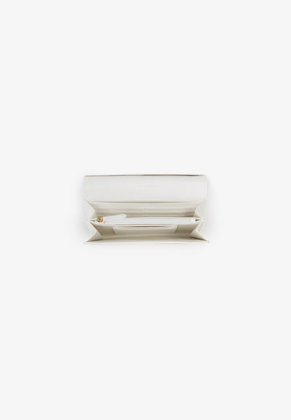 Portemonnaie femme ecru finition lisse Valentino