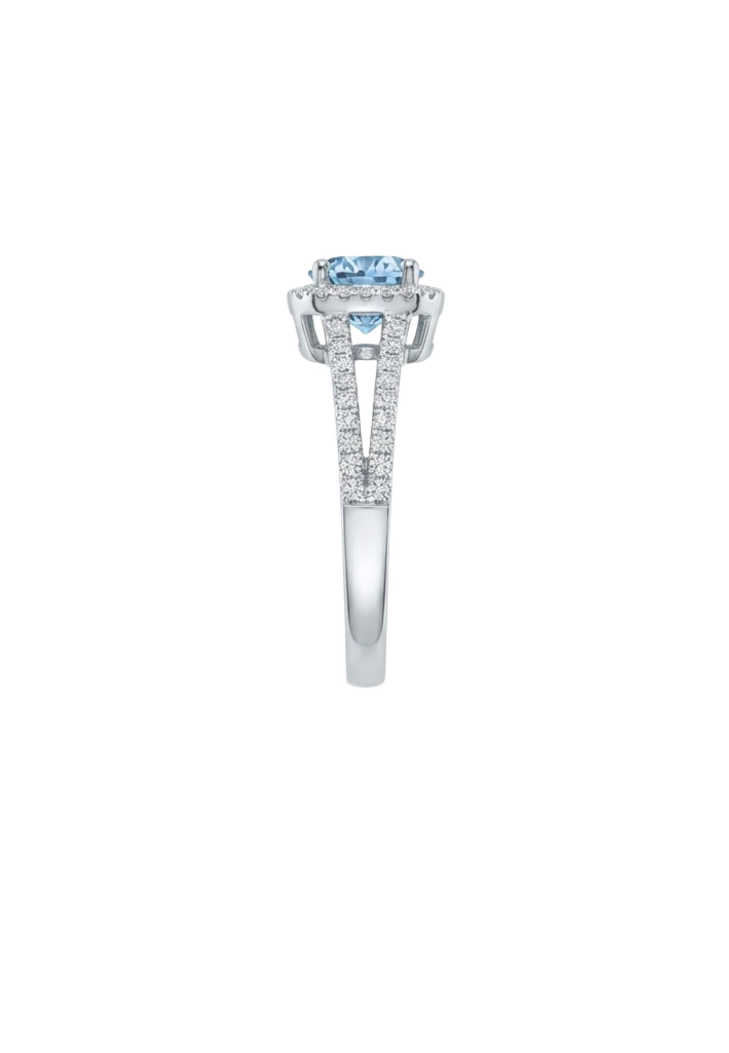 BAGUE ARGENT RHODIE - ZIRCONIA - TOPAZE SYNTHETIQUE