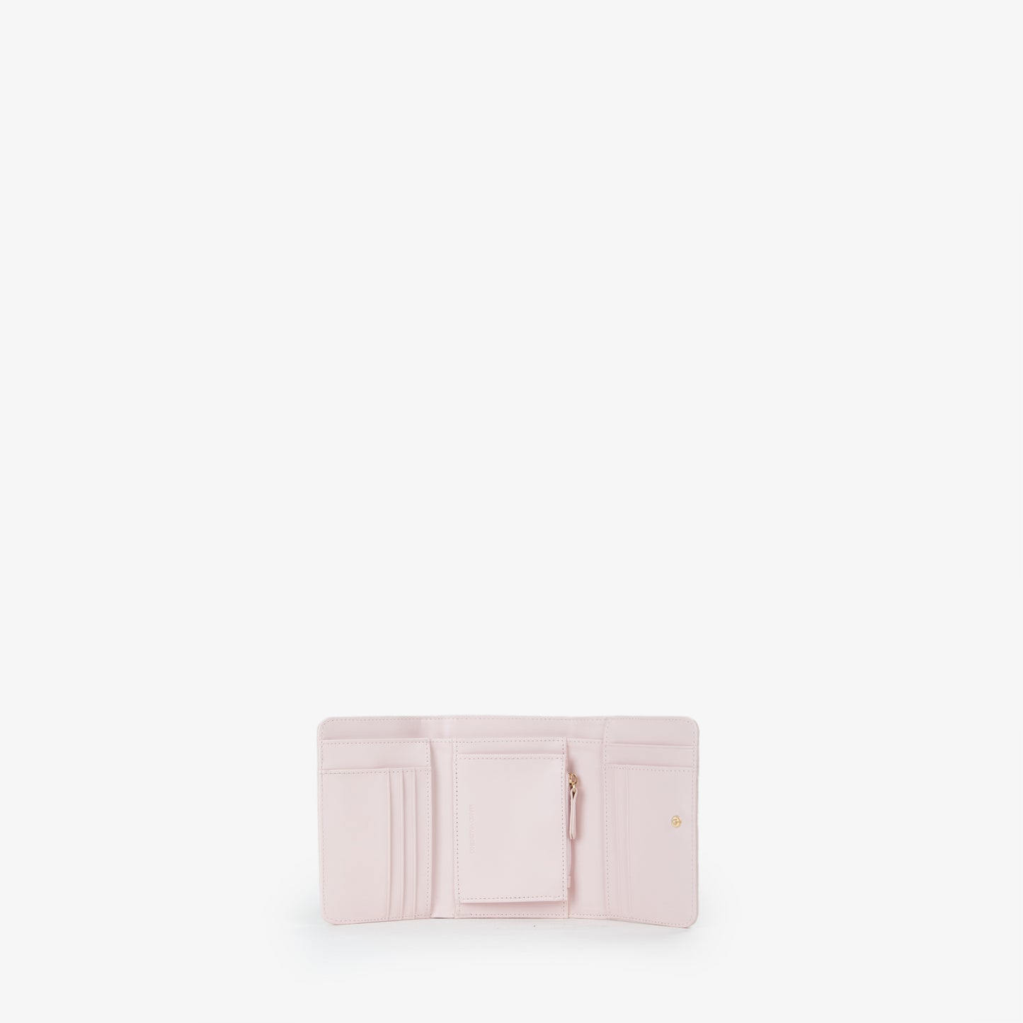 Porte-monnaie femme rose pâle monogramme embossé