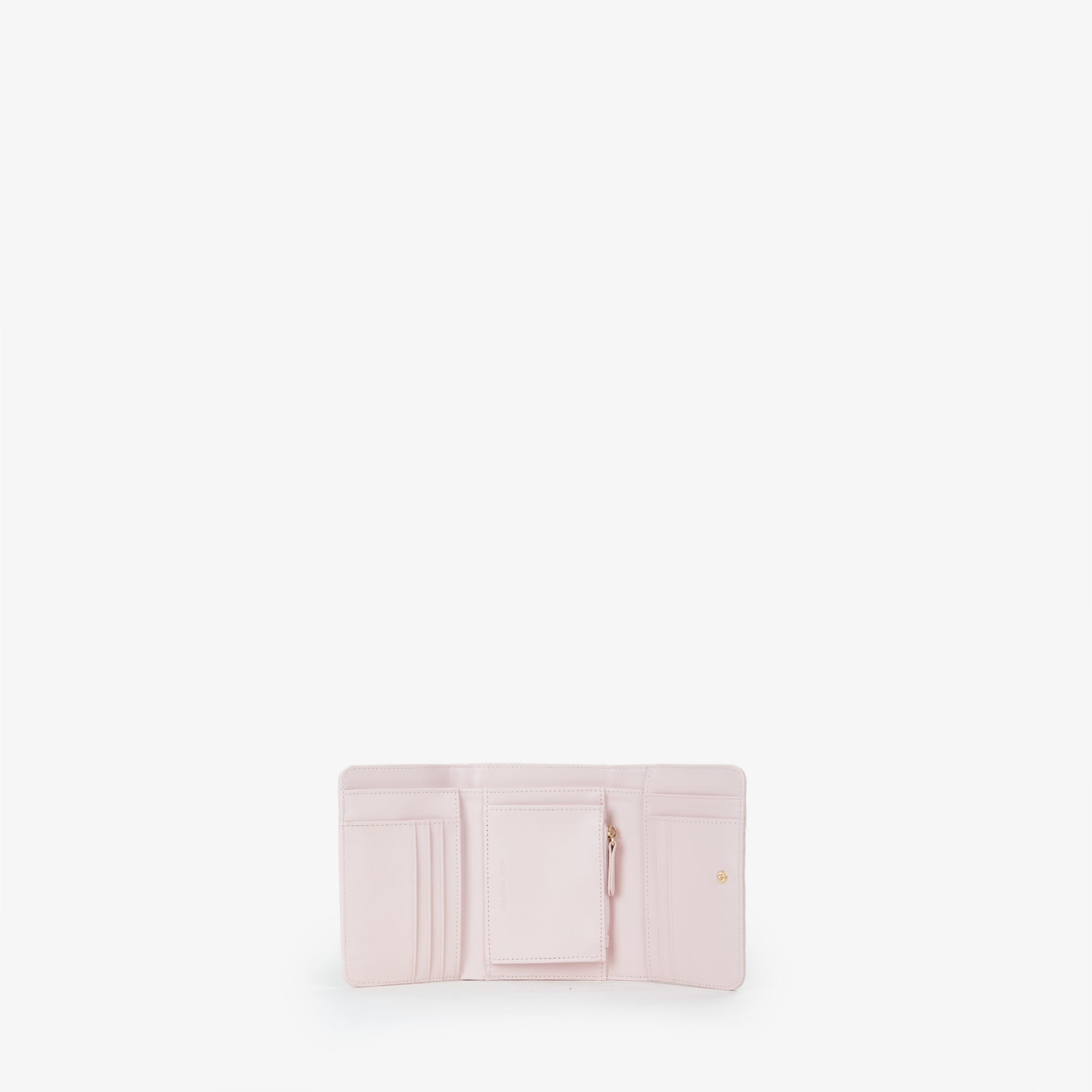 Porte-monnaie femme rose pâle monogramme embossé
