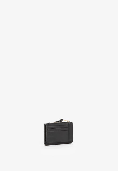 Porte-monnaie femme noir zippé avec porte-cartes Valentino