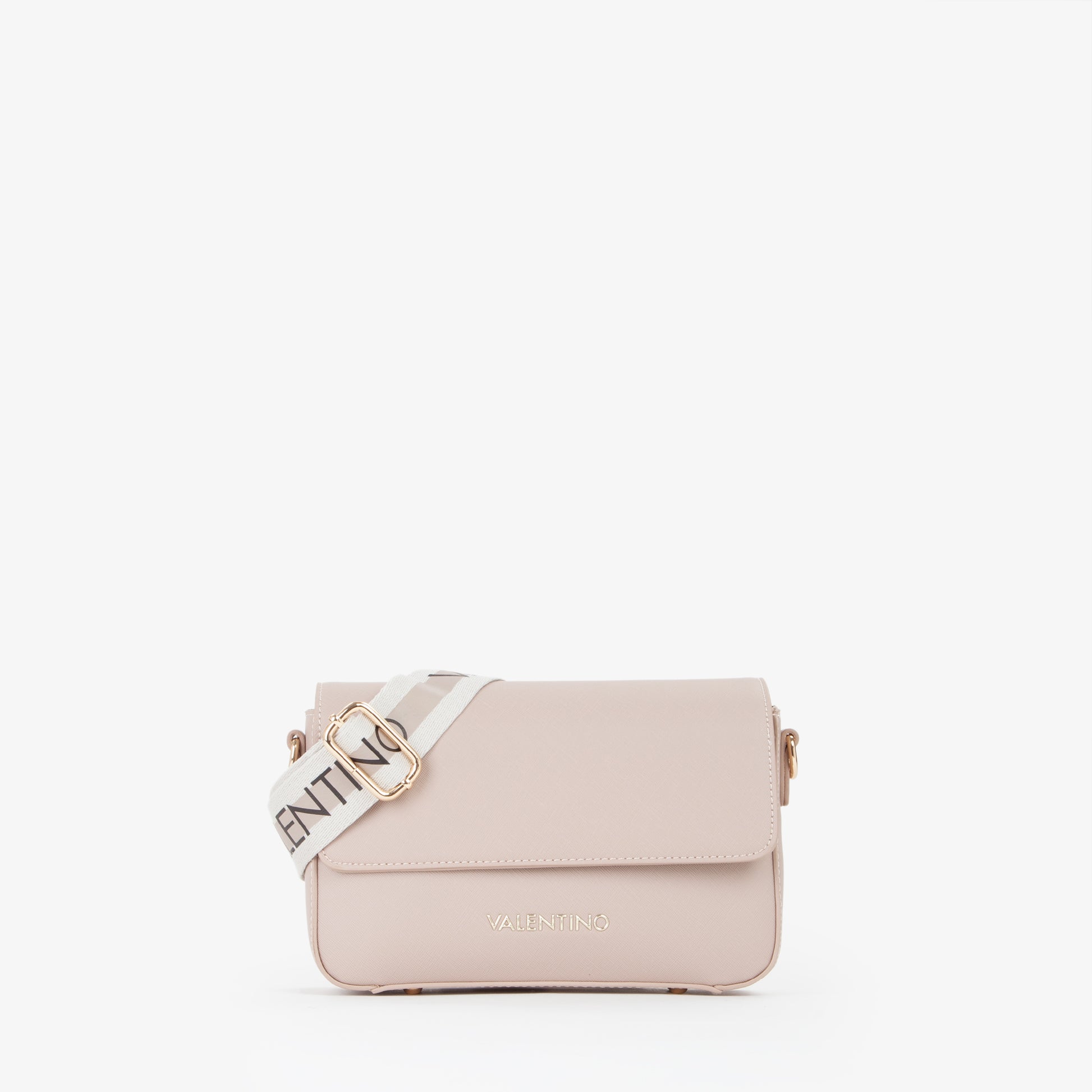 Sac bandoulière femme beige nude rabat doré élégant