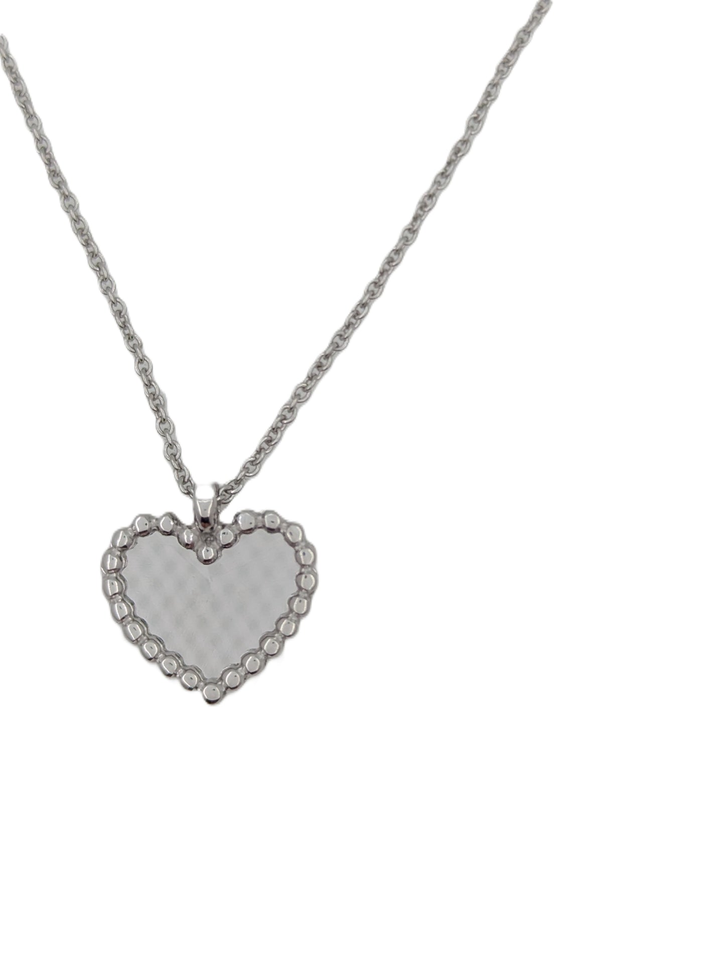 COLLIER ARGENT RHODIE - COEUR
