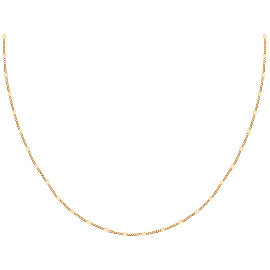 Collier femme plaqué or jaune chaîne satellite 42 cm