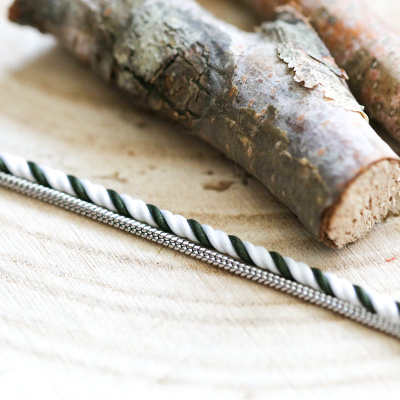 BRACELET HOMME   BLANC & VERT
