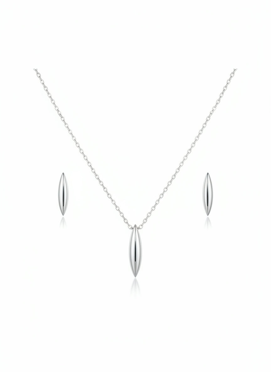 Parure femme argent rhodié collier et bracelet 43 cm