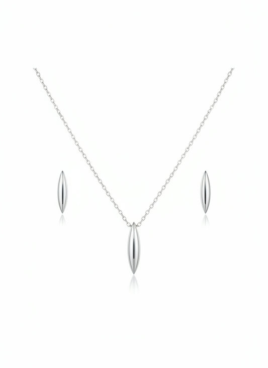 Parure femme argent rhodié collier et bracelet 43 cm