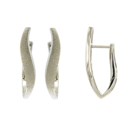 Créoles femme argent 925 rhodié finition satinée et polie