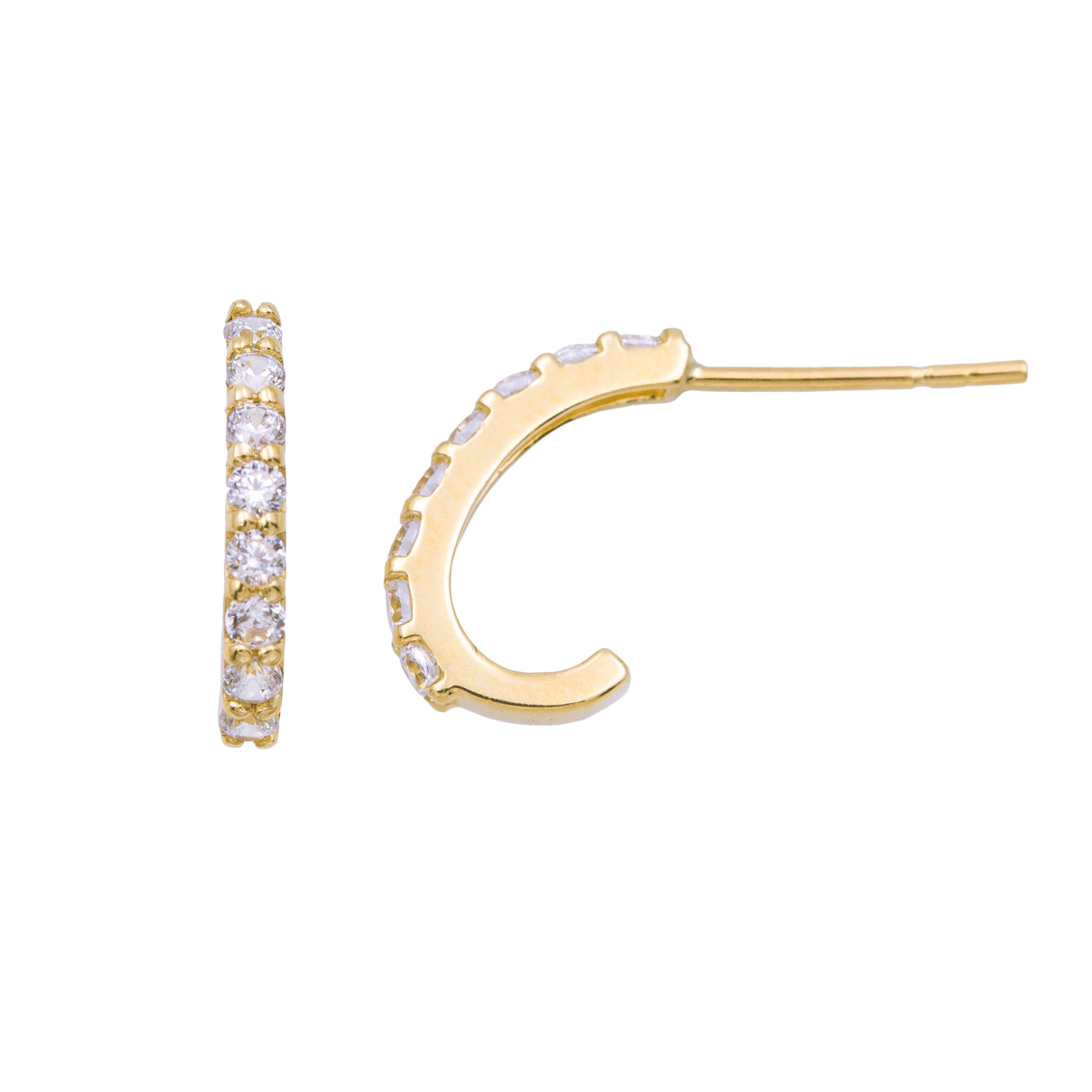 Créoles femme or jaune 9 carats zirkonia pavé