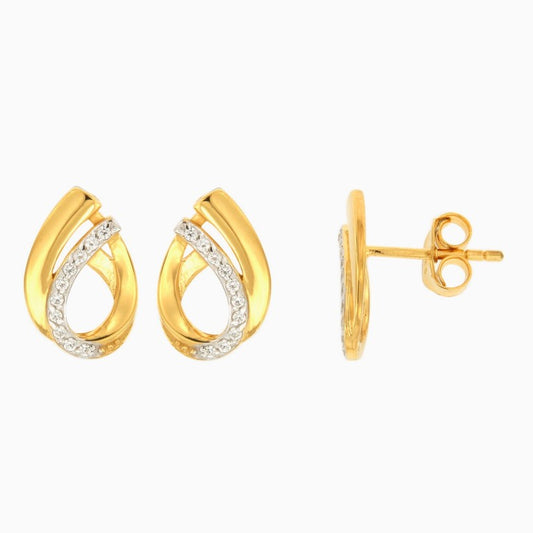 Boucles d'oreilles femme argent doré zirconia forme goutte