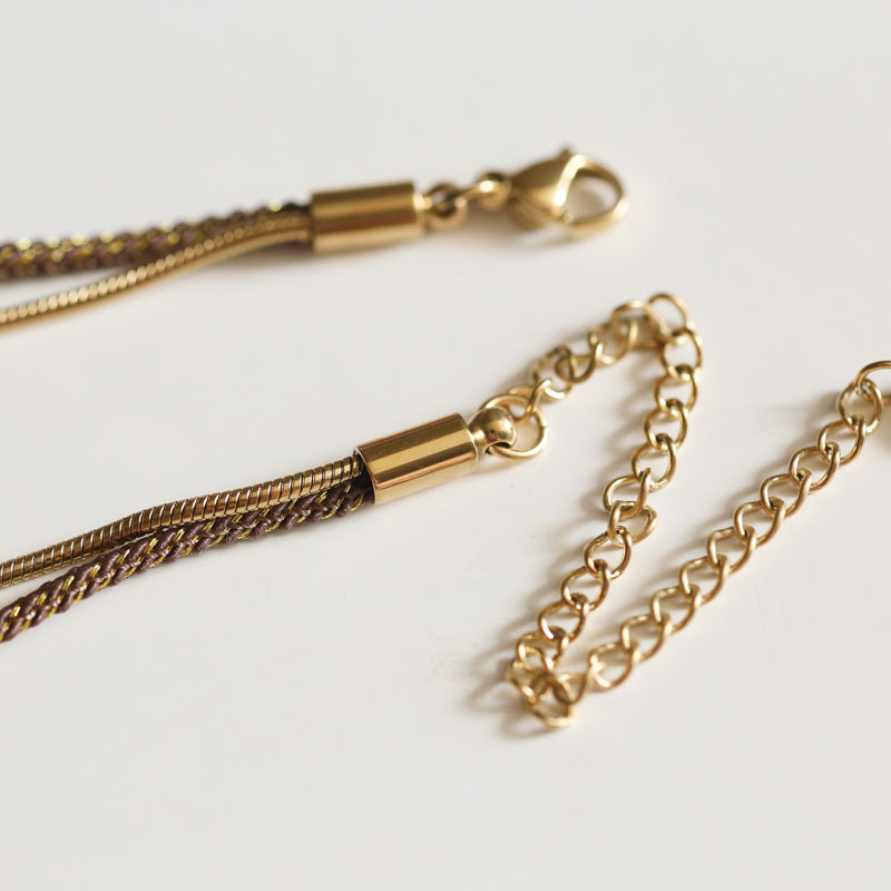 BRACELET FEMME PAILLETE   MARRON GLACE
