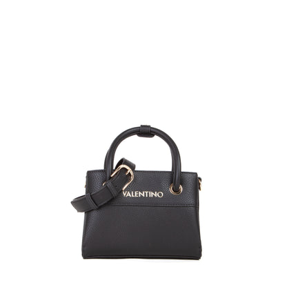 Sac à main femme noir structuré anses rondes dorées