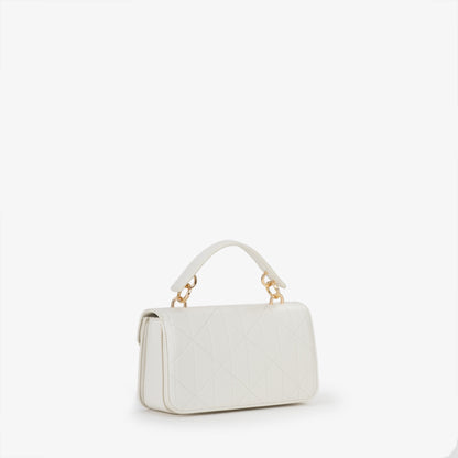 Sac à main femme blanc matelassé fermoir doré