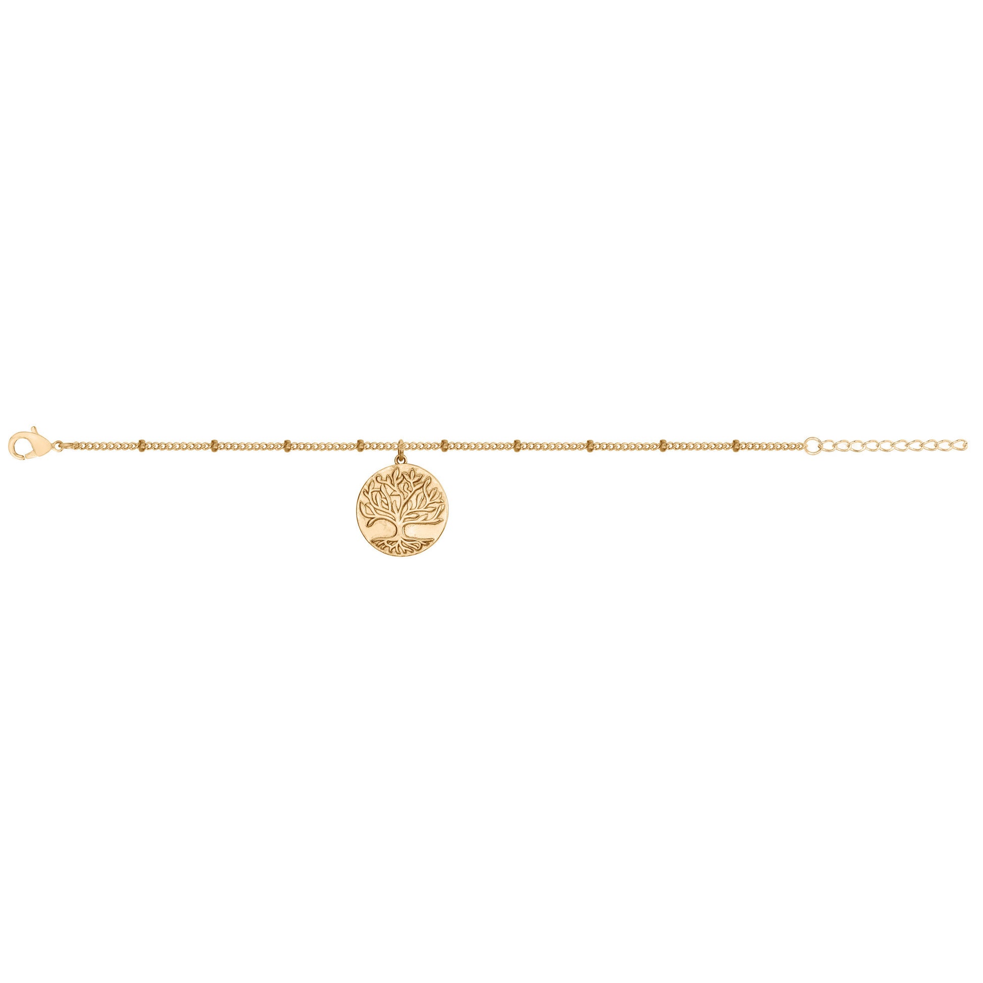 Bracelet femme plaqué or jaune arbre de vie 16+3 cm