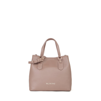 Sac à main femme taupe grainé anses doubles et bandoulière