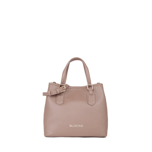 Sac à main femme taupe grainé anses doubles et bandoulière