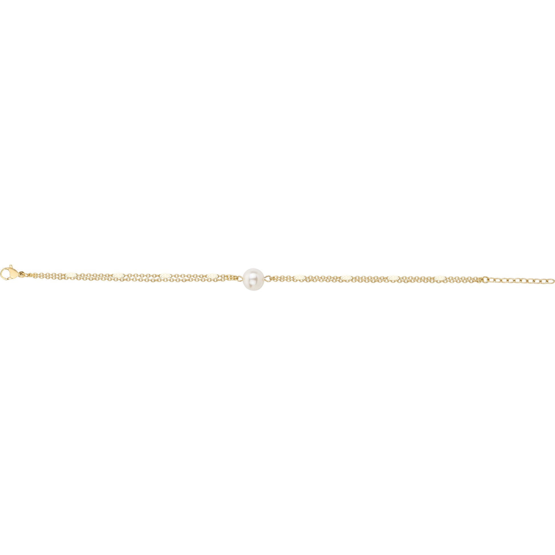 BRACELET - ACIER DORE - PERLE SYNTHETIQUE