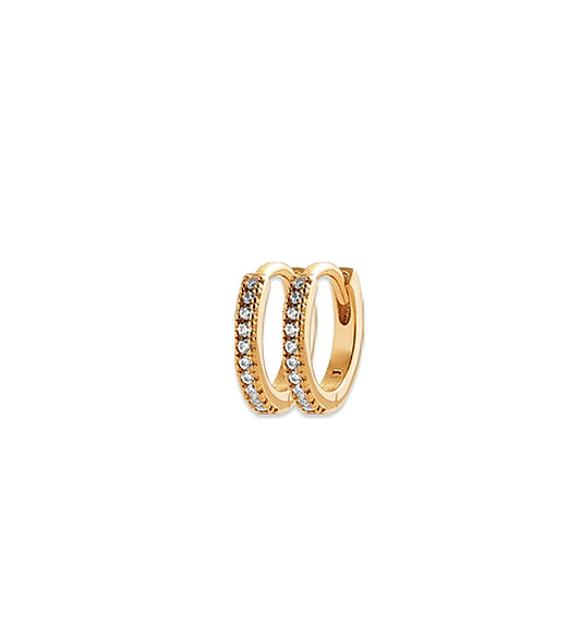 Créoles femme plaqué or jaune zirconia 10 mm