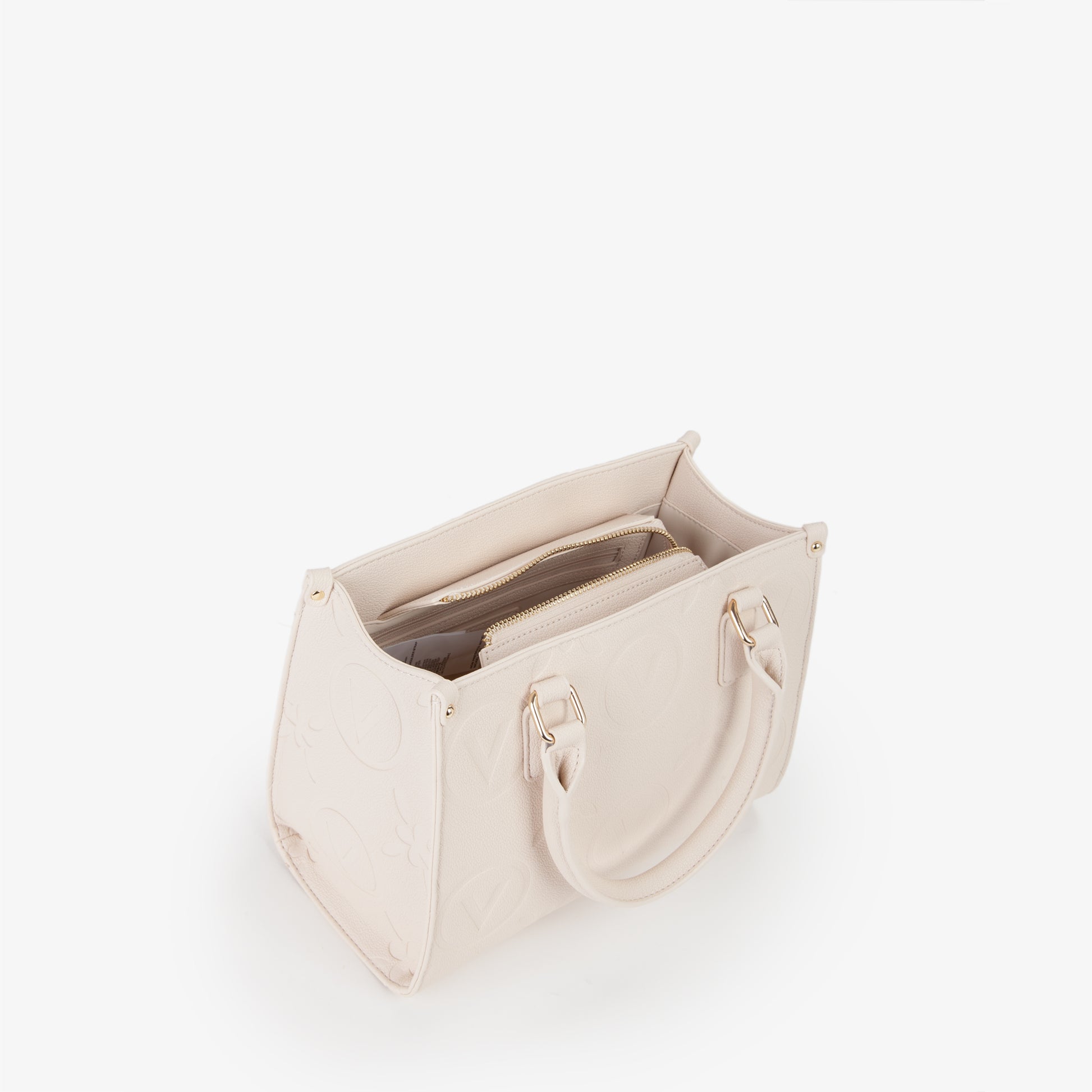 Sac à main femme écru structuré bandoulière réglable