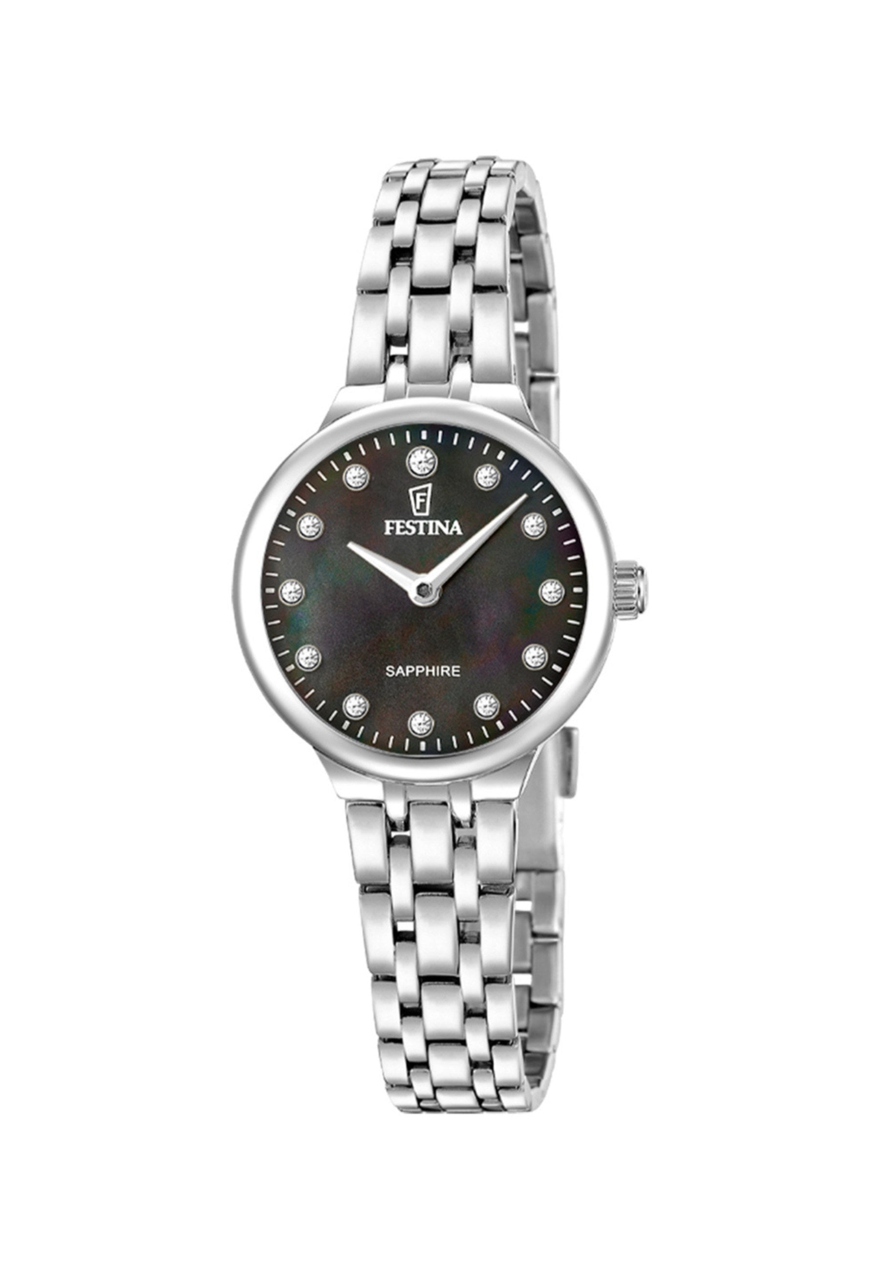 MONTRE MADEMOISELLE NOIR, BRACELET ACIER INOXYDABLE, FEMME