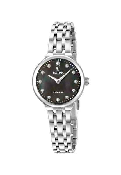 MONTRE MADEMOISELLE NOIR, BRACELET ACIER INOXYDABLE, FEMME