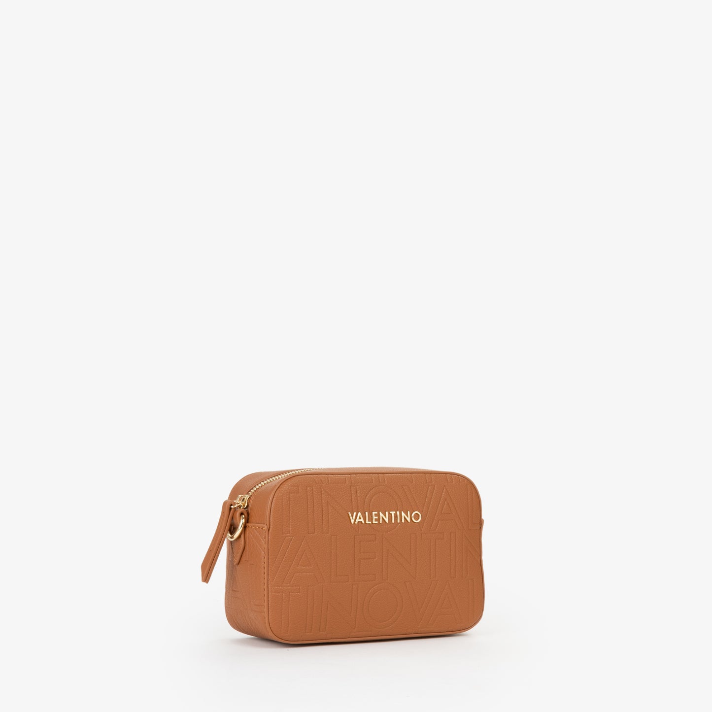 Sac bandoulière femme cuir façon camel logo embossé