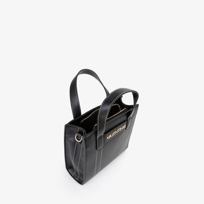 Sac à main femme noir texturé logo doré bandoulière