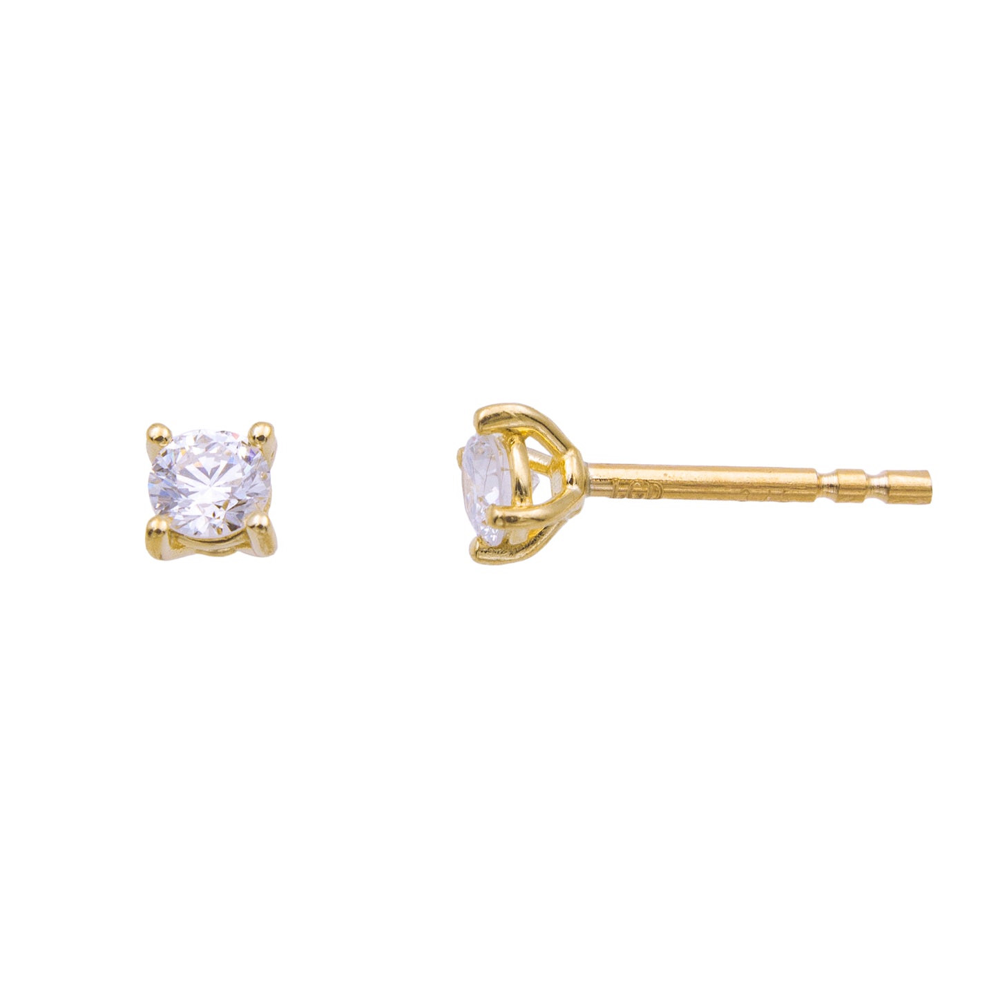 BOUCLES D'OREILLES OR 9 CARATS - DIAMANT 0.220 CT