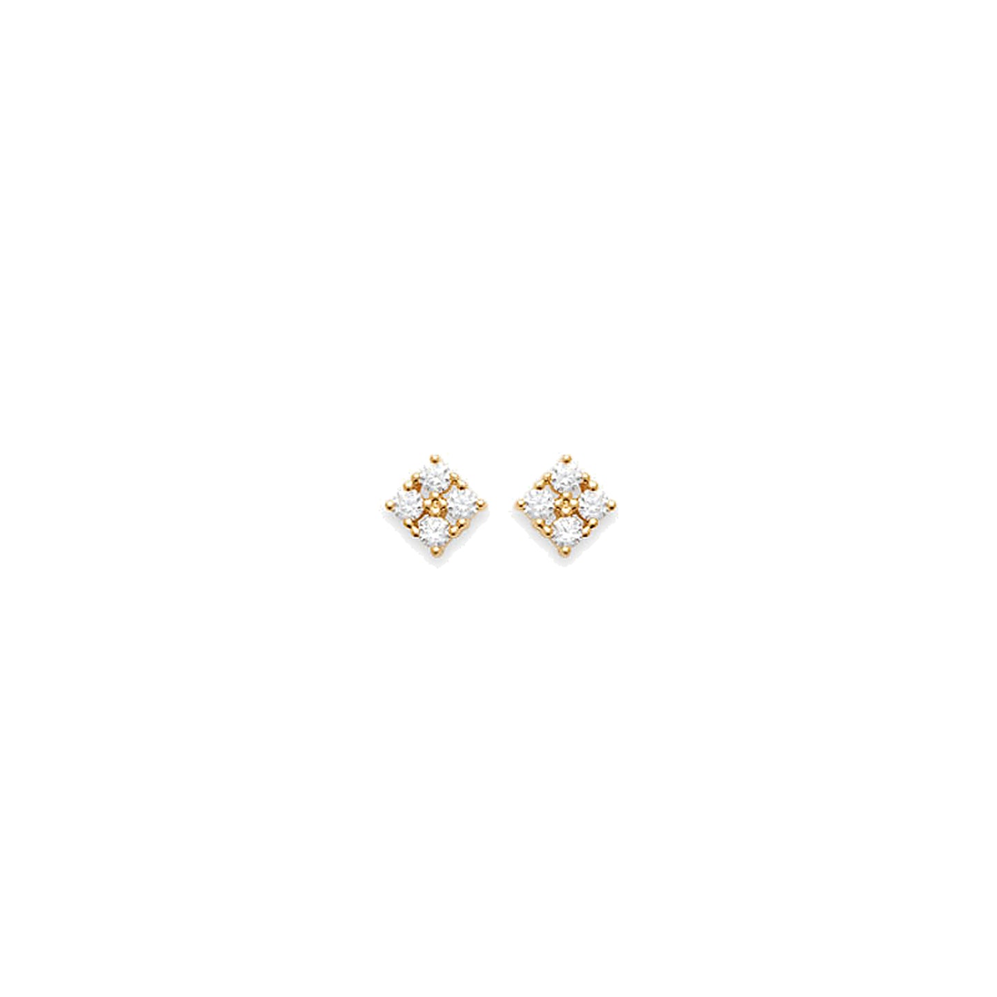 Clous d'oreilles femme laiton doré zirconia poli