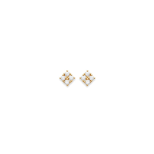 Clous d'oreilles femme laiton doré zirconia poli