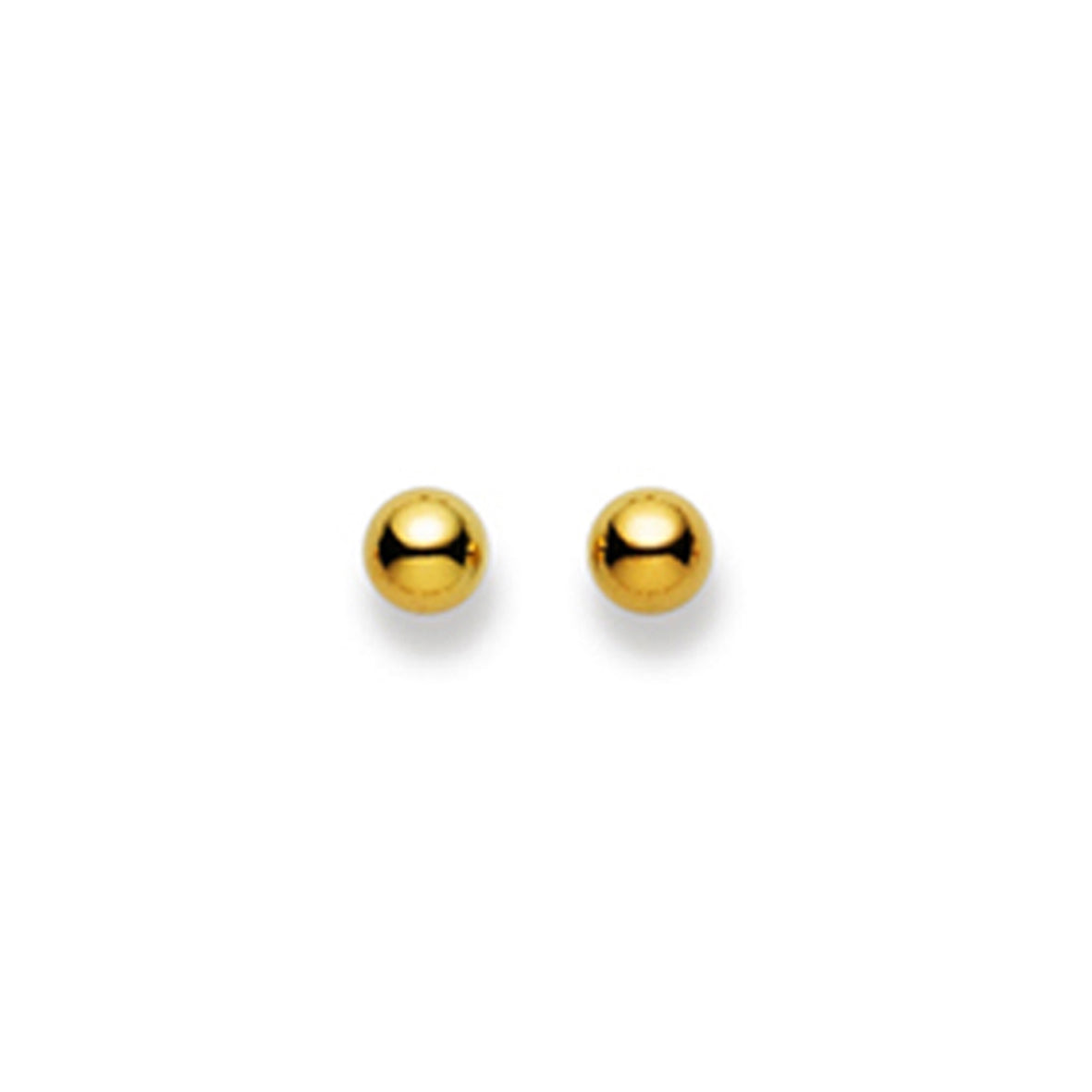 Clous d'oreilles femme or jaune 18 carats boule lisse