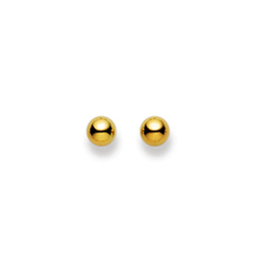 Clous d'oreilles femme or jaune 18 carats boule lisse
