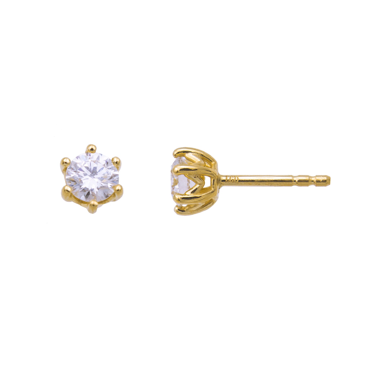 BOUCLES D'OREILLES OR 9 CARATS - DIAMANT 0.560 CT