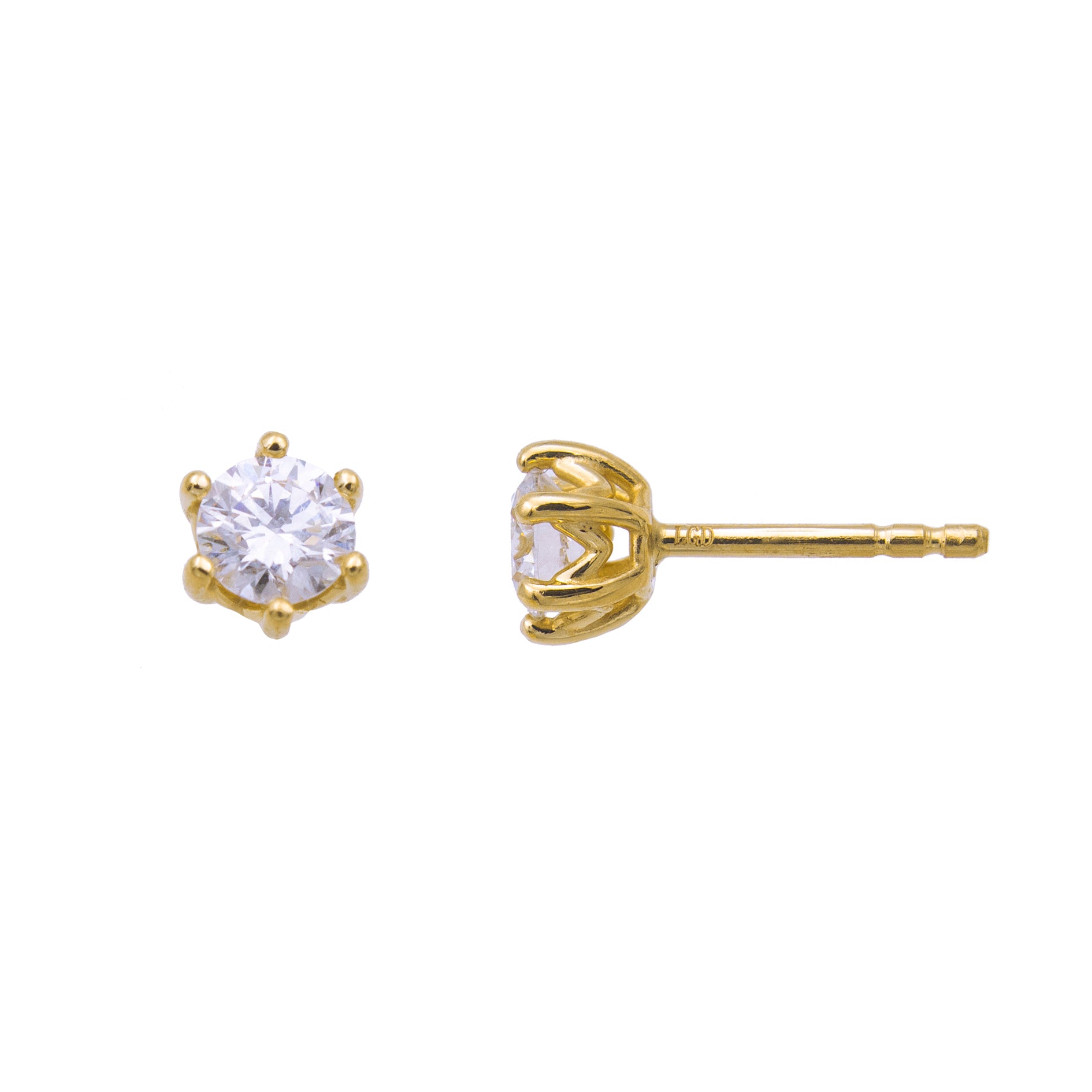 BOUCLES D'OREILLES OR 9 CARATS - DIAMANT 0.560 CT