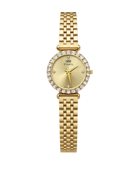 MONTRE DAME SWISS MADE - CARDAN DORE - BRACELET METAL DORE - ETANCHE 30 METRES