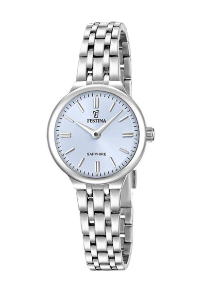 MONTRE MADEMOISELLE BLEU, BRACELET ACIER INOXYDABLE, FEMME