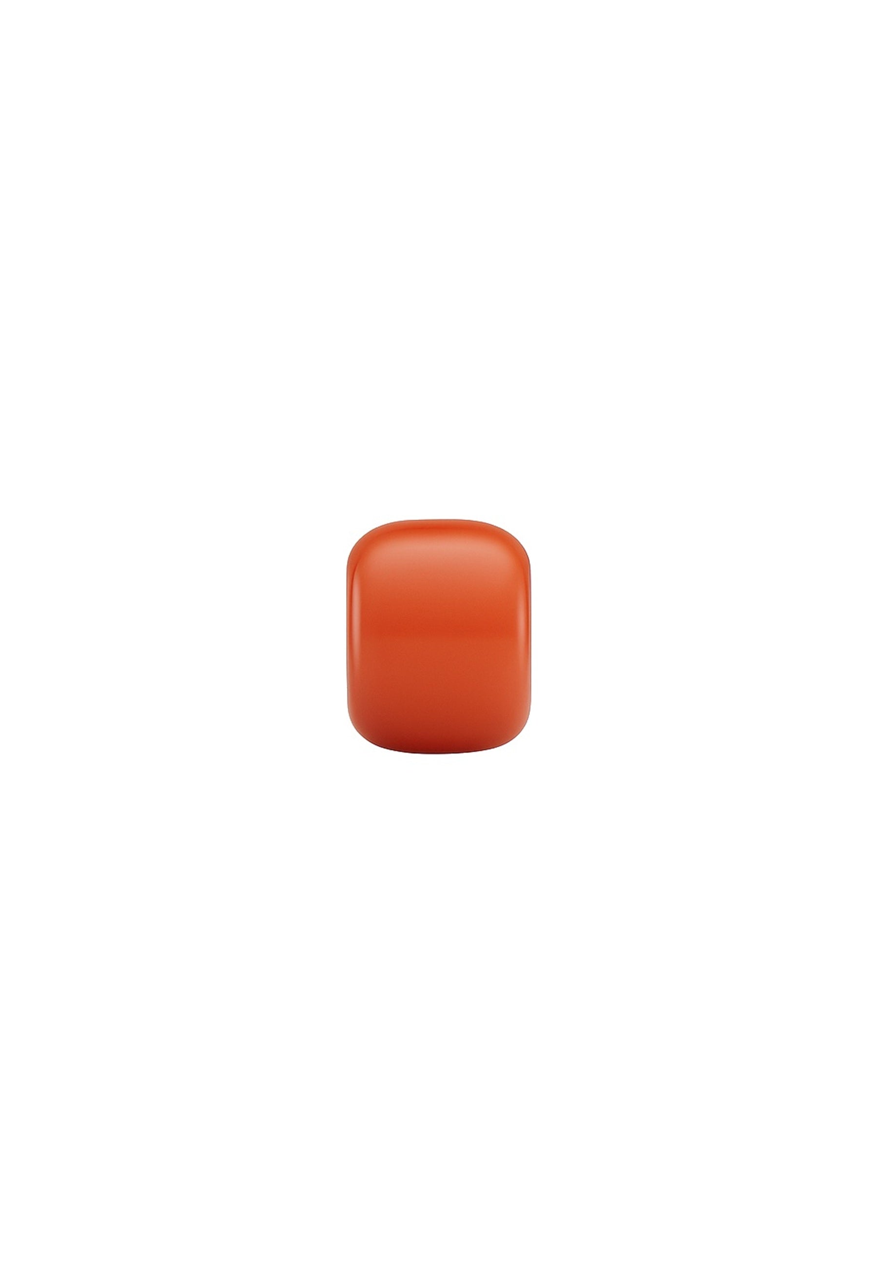 Charm argent 925 émail orange corail rond