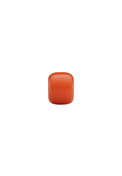 Charm argent 925 émail orange corail rond
