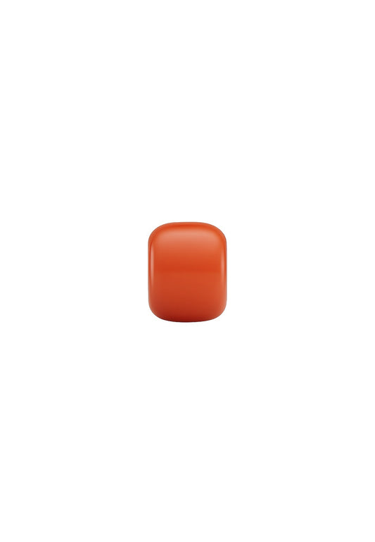 Charm argent 925 émail orange corail rond