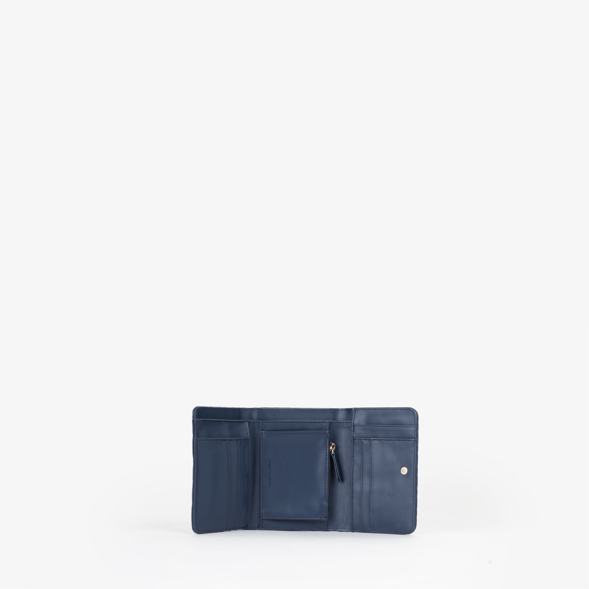Portefeuille femme bleu marine motif monogramme embossé