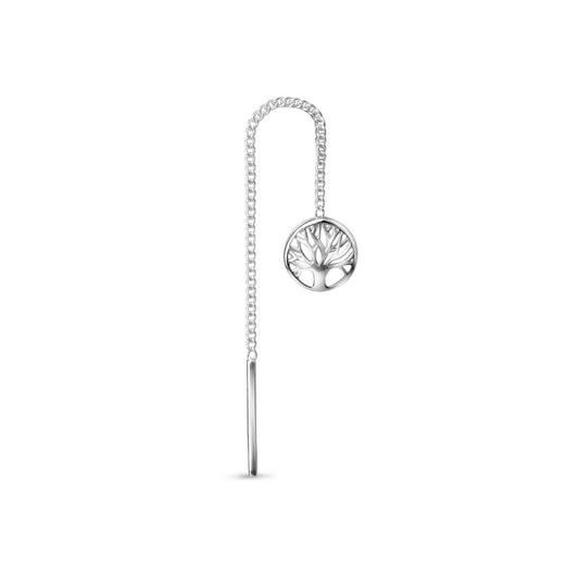 BOUCLES D'OREILLES ARGENT RHODIE - PENDANTE - ARBRE DE VIE