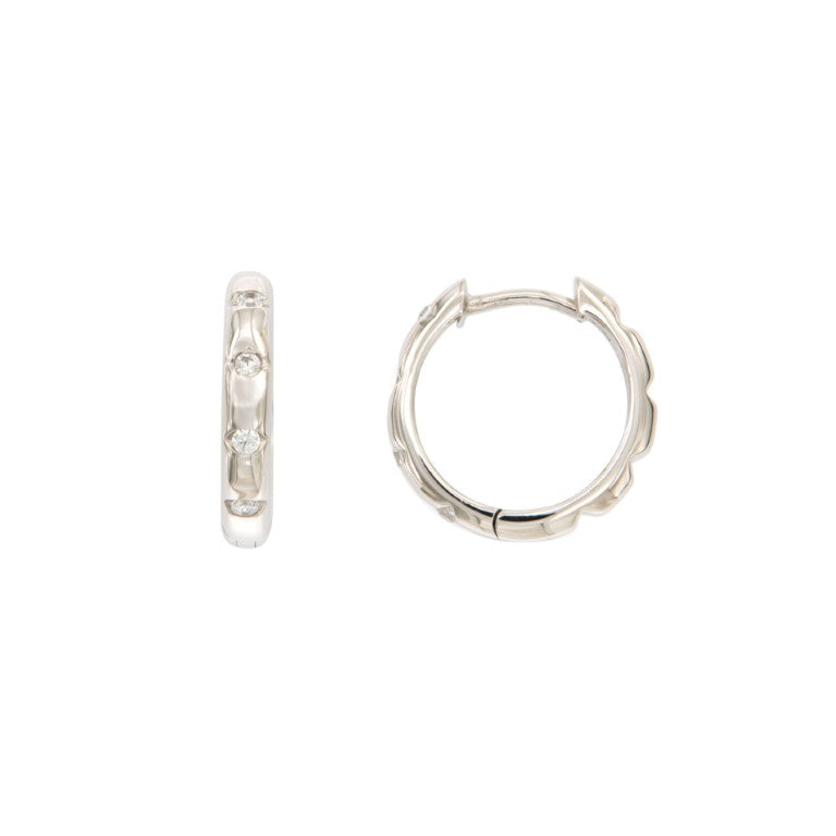 Créoles femme argent rhodié zirconia 16 mm charnière