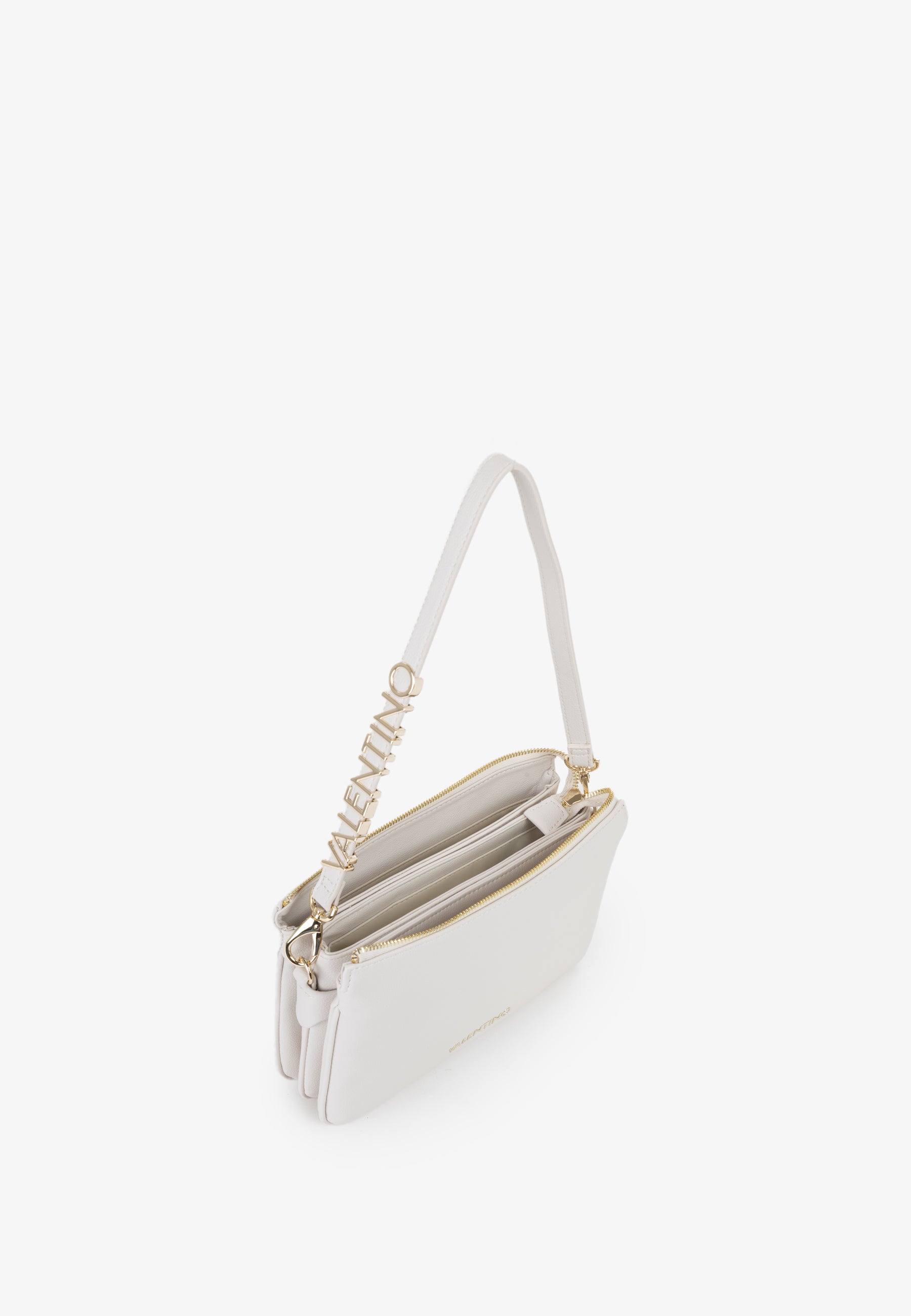 Sac bandoulière femme écru détail chaîne dorée élégant