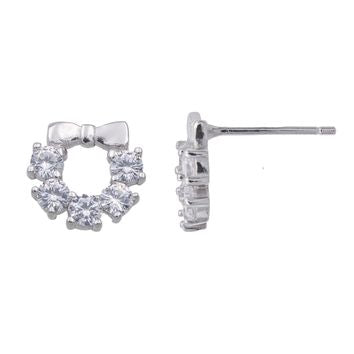 Boucles d'oreilles femme argent 925 couronne zirkonia