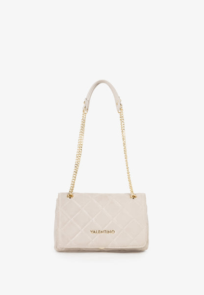 Sac bandoulière femme matelassé écru chaîne dorée