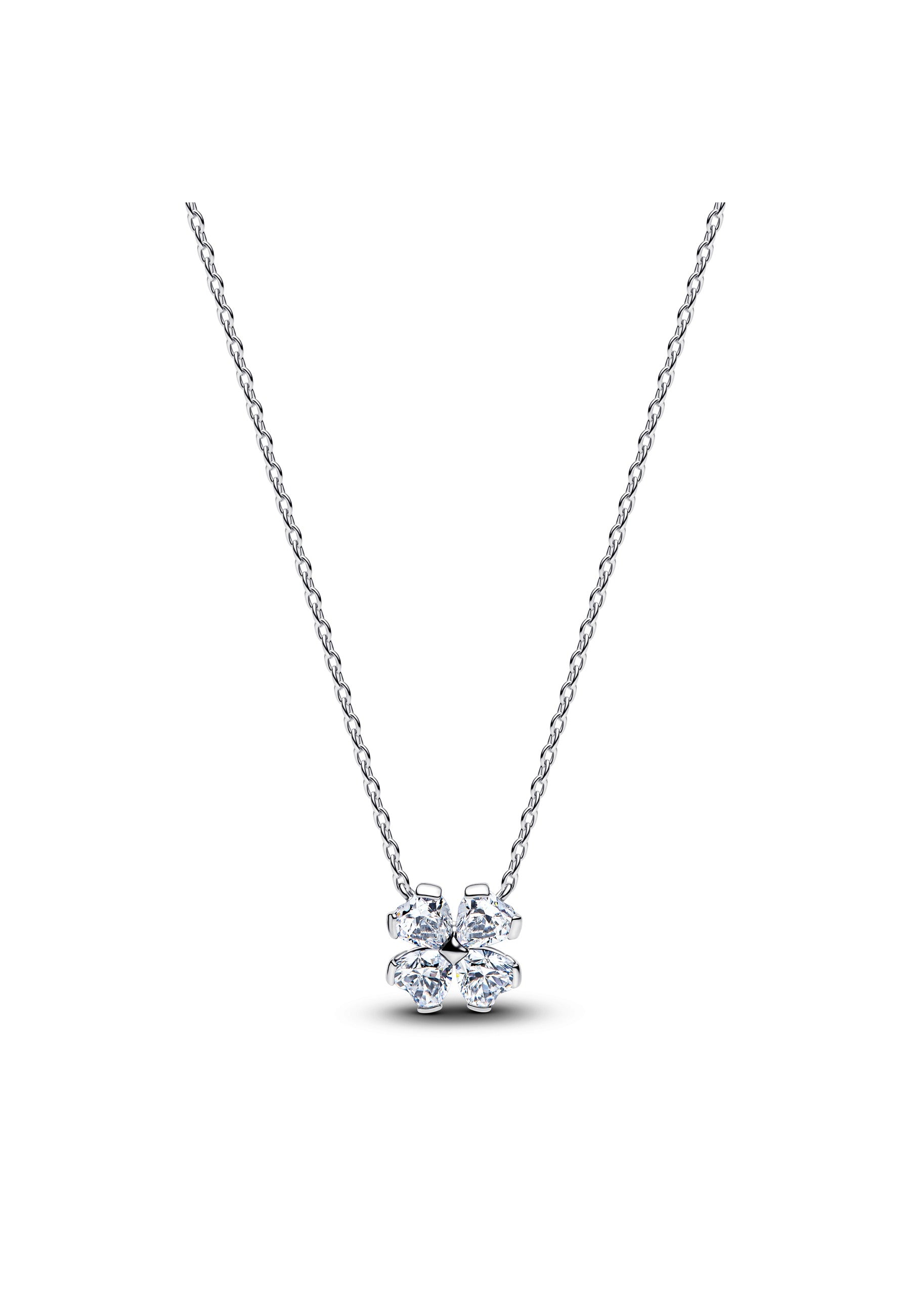 Collier pendentif trèfle porte-bonheur scintillant