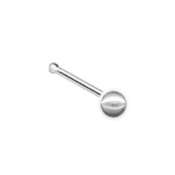 Clou de nez femme or blanc 9 carats dome poli
