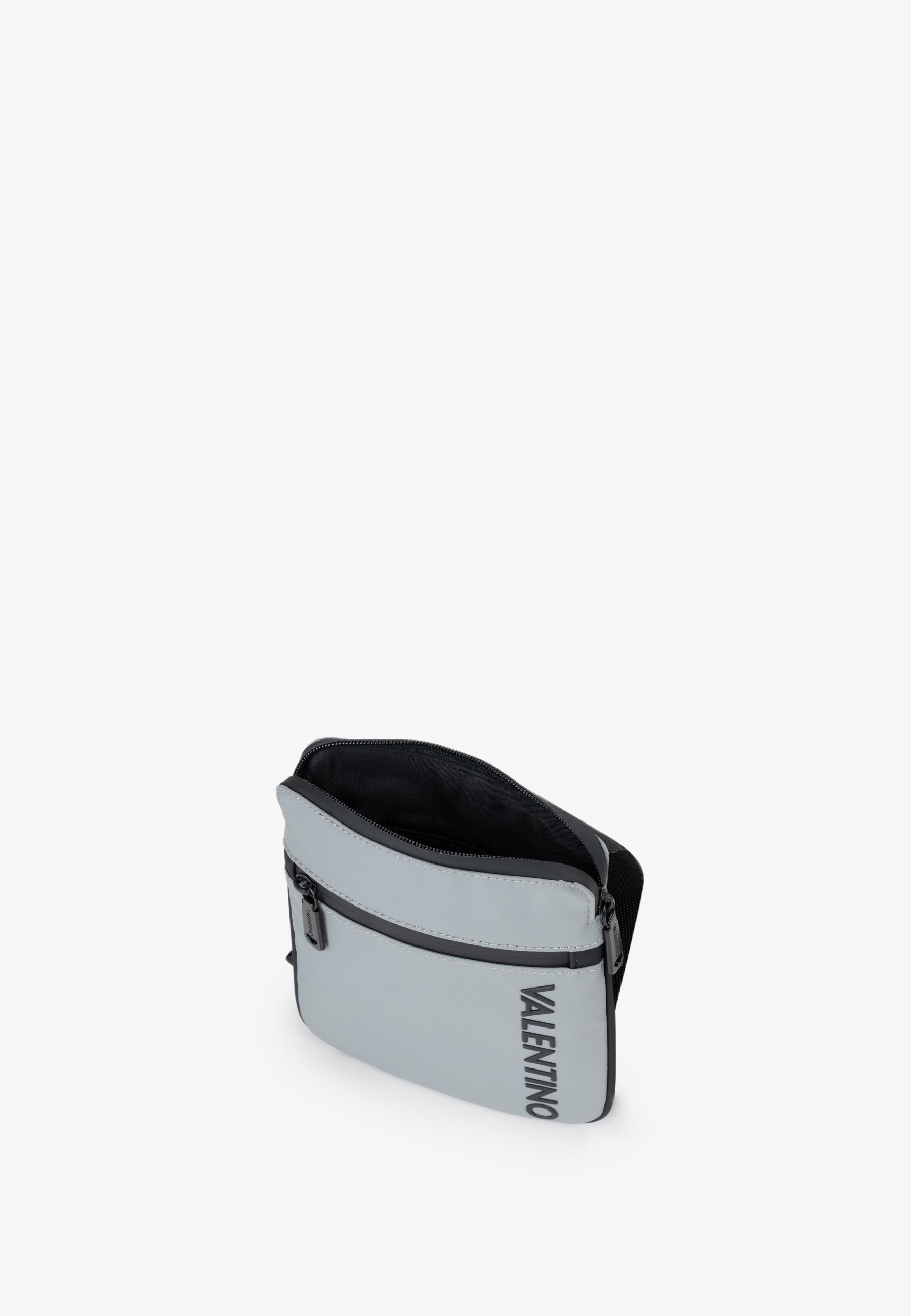 Sac bandoulière homme gris compact fermeture zippée