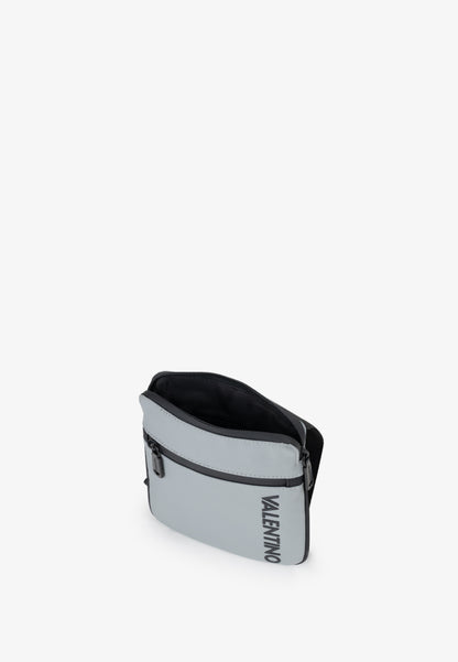 Sac bandoulière homme gris compact fermeture zippée