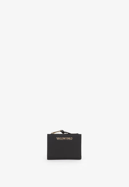 Porte-monnaie femme noir zippé avec porte-cartes Valentino